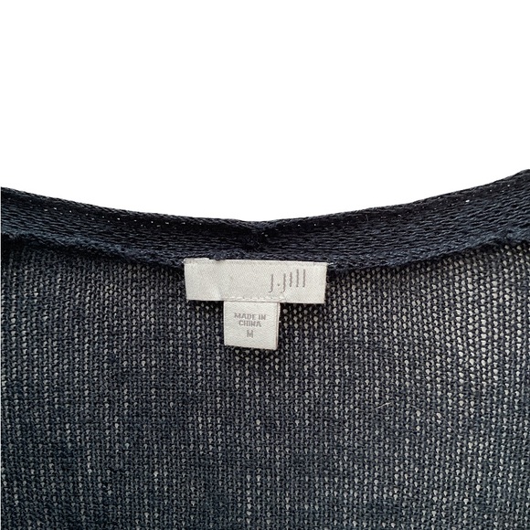 J. Jill Navy Blue Women's Open Cardigan Sweater Linen Rayon, size M - Picture 5 of 9